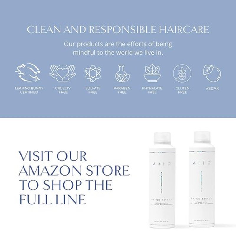 AIIR Shine Spray - Smoothing Gloss Spray for Sleek, Frizz-Free Hair | Lightweight Humidity Shield, 6 oz