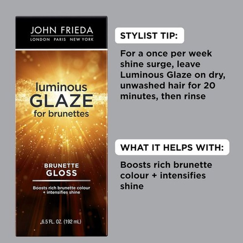 John Frieda Brilliant Brunette Hair Gloss - Enhance Rich Color & Boost Shine | 6.5 Oz