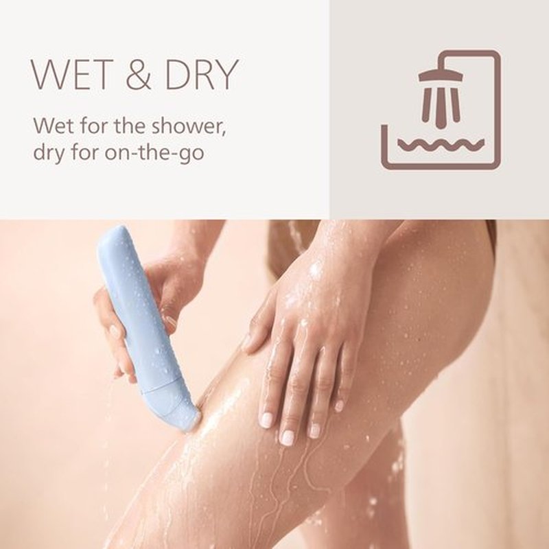 Philips Lady Shaver Series 6000 - Cordless Wet & Dry Electric Shaver with 3-Blade System | 80 Mins Runtime