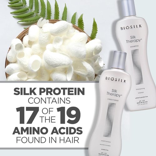 BioSilk Silk Therapy Duo Set - Sulfate-Free Shampoo & Conditioner for Shiny, Moisturized Hair | 12 Oz Each
