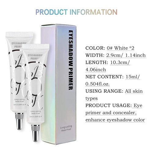 LOKFAR Matte Eyeshadow Primer - Waterproof & Smudge-Proof Formula for Oily Lids | 2 Pack Set A