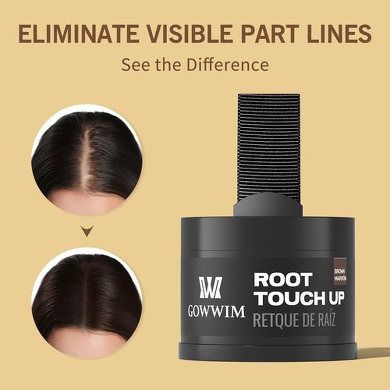 gowwim Hairline Powder(Dark Brown) Hair Root Dye, Instantly Hair Color Shadow Cover Gray Hair Root, Hair Touch-Up, Thin Hair Powder 4 g