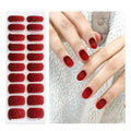 Oauee Semi Cured Gel Nail Strips | 20 Gel Nail Stickers | for Uv/Led Manicure Lamps | Salon Quality, Easy Application and Removal(Red Gradient Color)