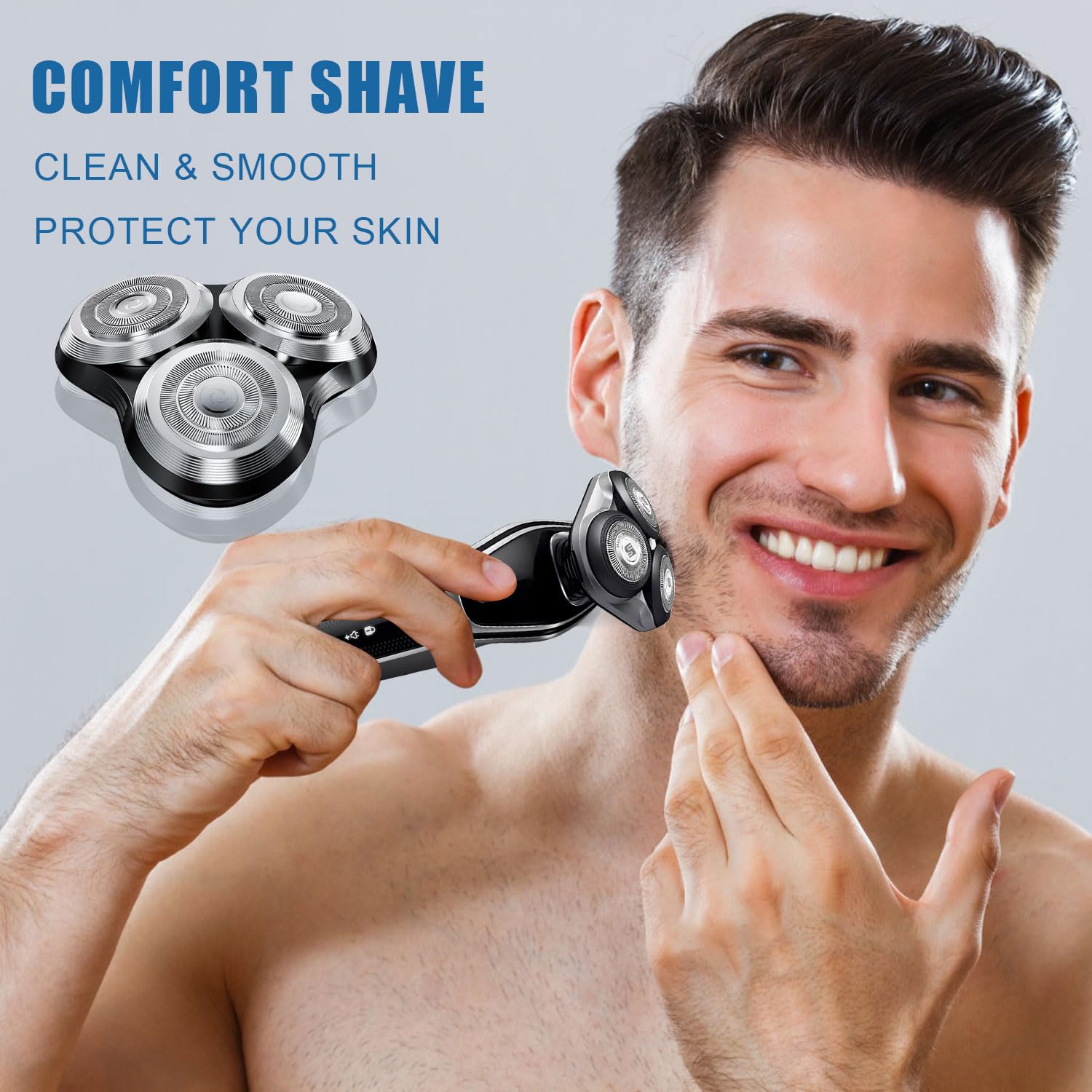 SH90 Replacement Heads Compatible with Philips Norelco Shavers Series 9000, New Version of Metal Wheel Buckle and Upgrade Double-Layer Precision Replacement Blades(2 Pack)