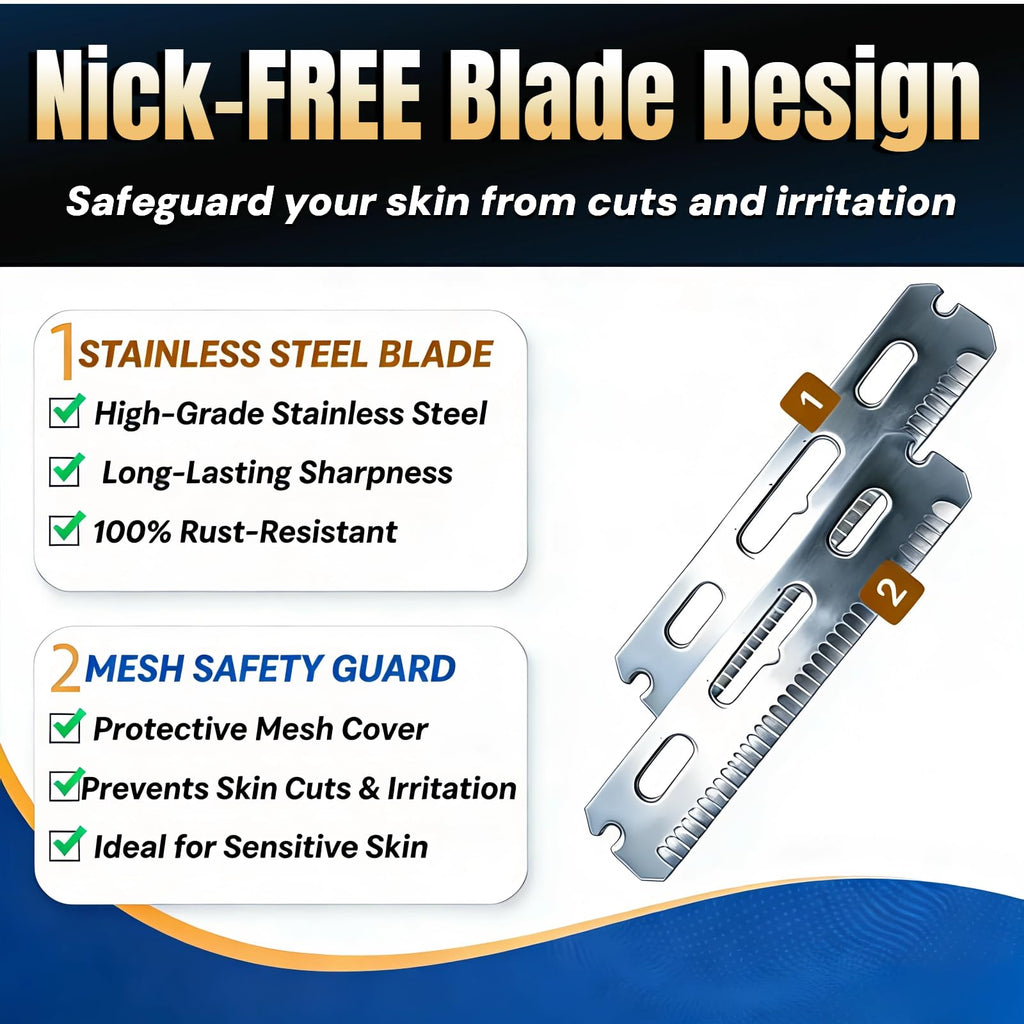 VEYLA Nick-Free Back Shaver for Men,Safe for Sensitive Skin, Black, 1 Pack