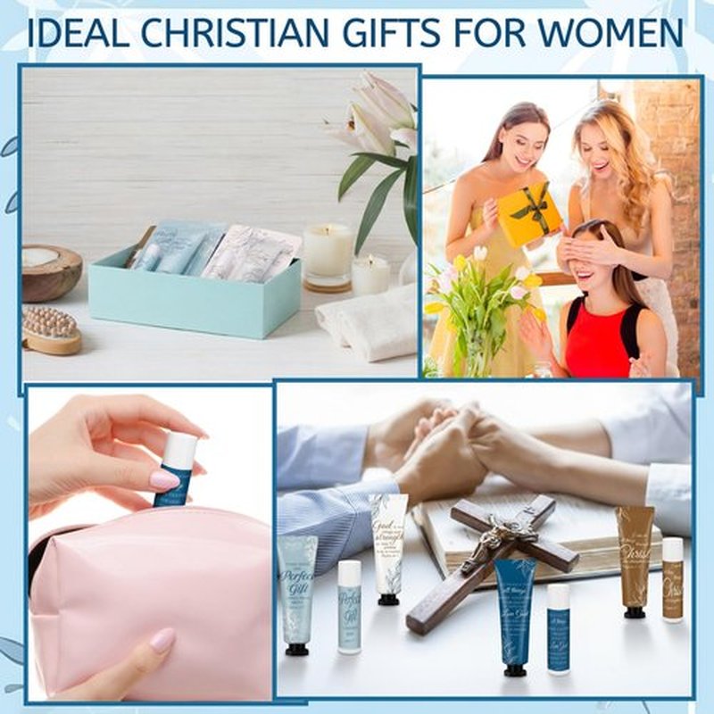 Leelosp Christian Religious Gifts for Women - God Says You Are - Mini Hand Cream and Lip Balm Birthday Gift for Women Sister Friend Daughter Mom Grandma Female Coworker (Bright Color,24 Packs)