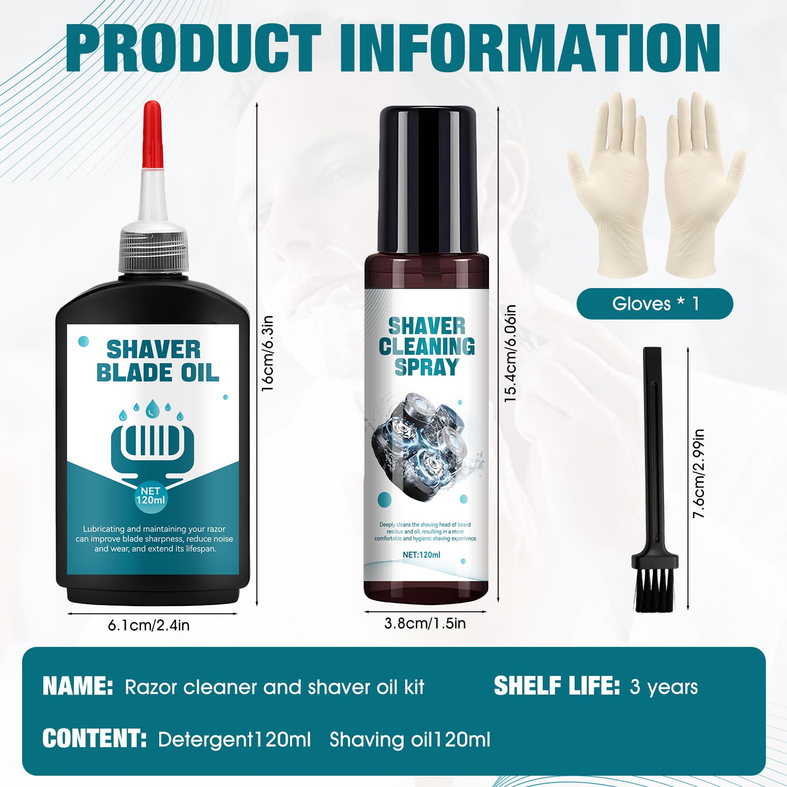 Shaver Cleaning Solution, Electric Shaver Oil, Deeply cleans and Lubricates