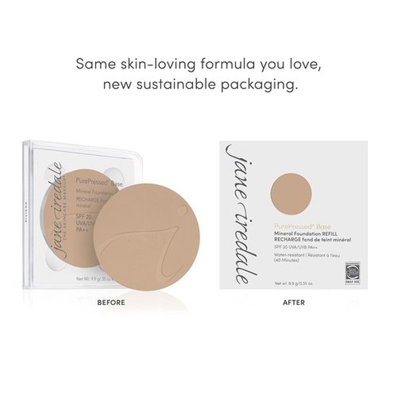 jane iredale PurePressed Base Mineral Foundation Refillable Compact Set| Semi Matte Pressed Powder with SPF | Talc Free, Vegan, Cruelty-Free