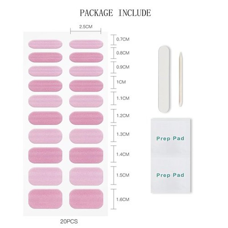 JMEOWIO Gel Nail Stickers Pink Cat Eye Semi Cured Gel Nail Strips Wraps UV/LED Nails Art Design Decoration Accessories
