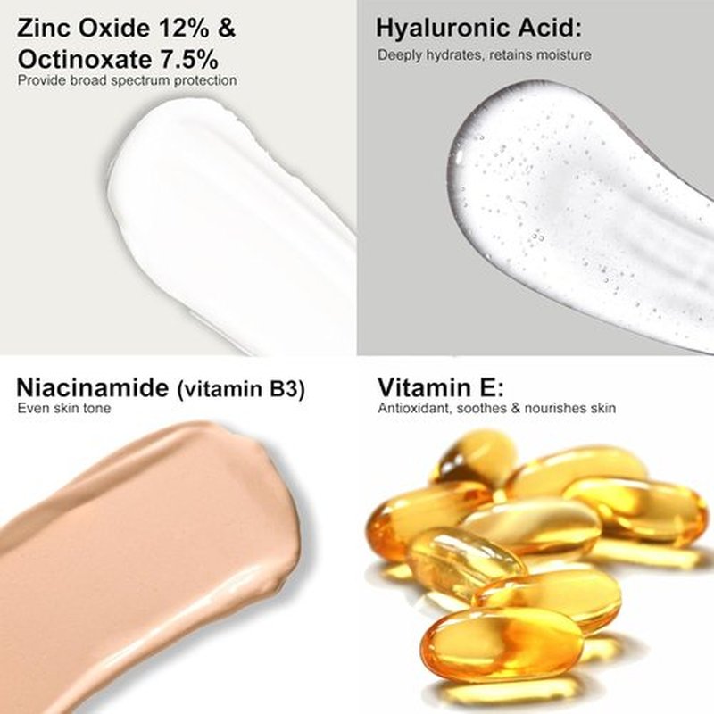 Ria Physical Defense SPF 40 Sunscreen - Lightweight Broad Spectrum Face Lotion with Vitamin E | 2.1 fl oz