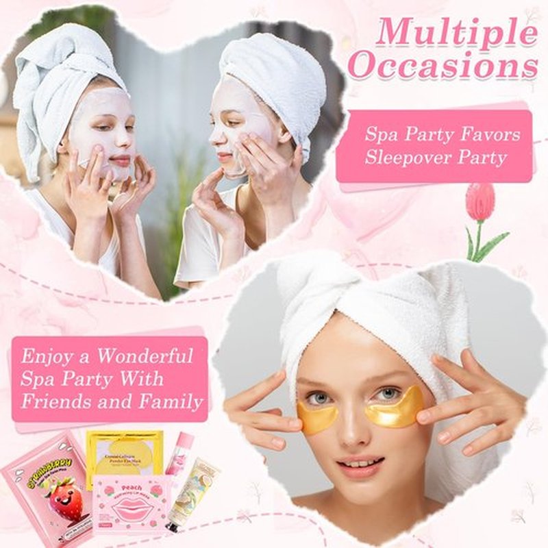 90PCS Spa Party Supplies for Girls,Spa Skincare Sets Party Favors Include Face Masks,Lip Mask,Skin Care For Teens 10-12,Bulk Birthday Gifts for Women & Girls,Mothers Day,Teacher Appreciation Gifts