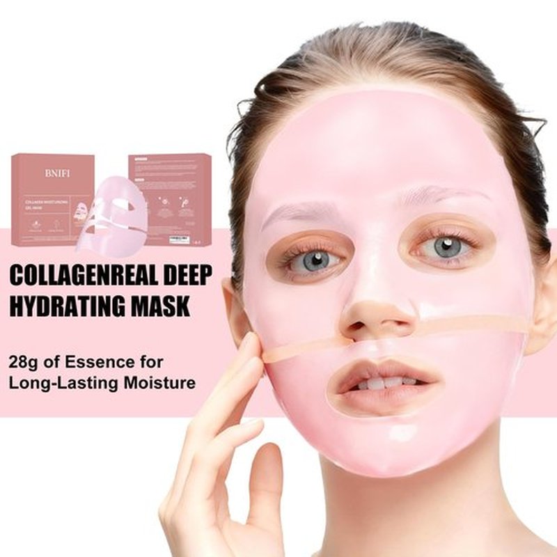 BNIFI Collagen Face Mask- Hydrating Overnight Hydrogel Facial Mask Suitable for Women's Delicate Skin care, Minimizes Pores, and Firms Skin (28 grams) × 4 pieces