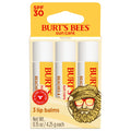 Burts Bees SPF 30 Lip Balm, Beaches and Cream, Water-Resistant Sun Care, Nano-Free Zinc Oxide Formula, Natural Origin Conditioning Lip Treatment, 0.15 oz., Three Tubes