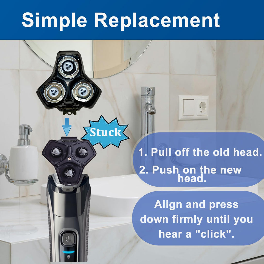 SH71 Replacement Heads Compatible with Phili*s Shavers Series 7000,Shaver Replacement Heads For S5000 (S5XXX),S7000 (S7XXX)