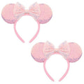AQOKKA Mouse Ears Headbands with Bow Minnie Ears Cosplay Costume Hair Accessories for Women Birthday Party Decoration