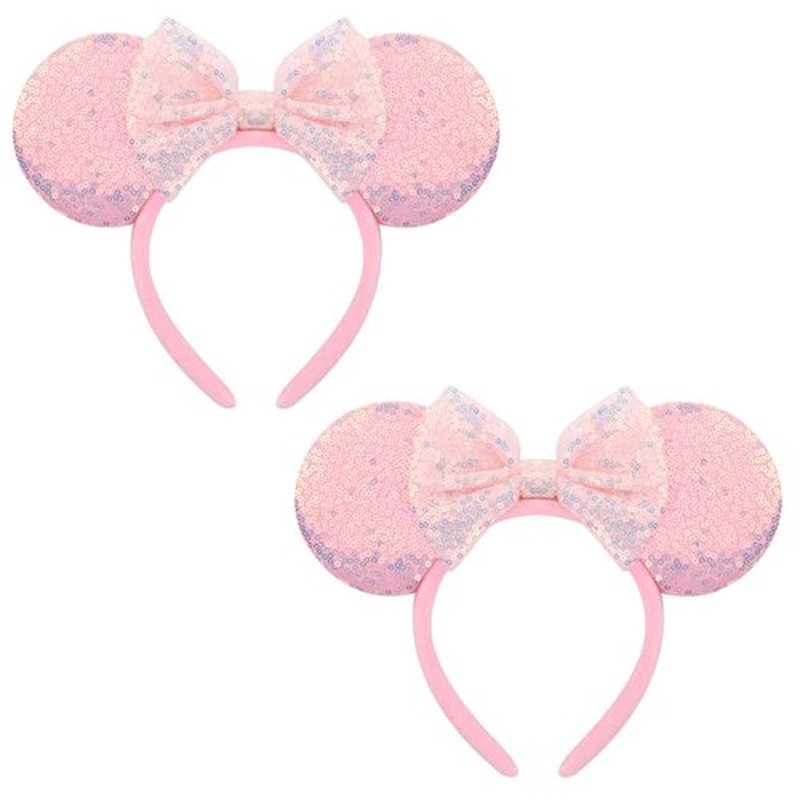 AQOKKA Mouse Ears Headbands with Bow Minnie Ears Cosplay Costume Hair Accessories for Women Birthday Party Decoration