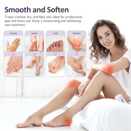 Sunvivi Paraffin Wax Machine for Hand and Feet, 4000ml Large Capacity Hand Wax Paraffin Machine Bath with 8PCS Refills, Moisturizing Kit Paraffin Wax Machine Auto-time Keep Warm for Arthritis