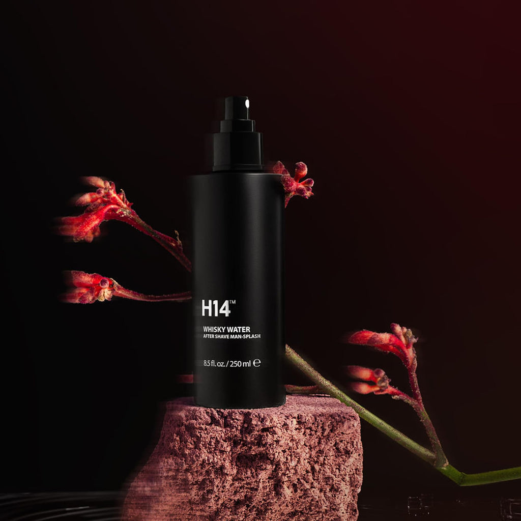 H14 Whisky Water Aftershave for Men - Aftershave Man-Splash with Grape Seed Oil and Horse Chestnut Bark Extract - Tones and Tightens Pores - Masculine Whisky Inspired Cologne Scent - 8.5 fl oz
