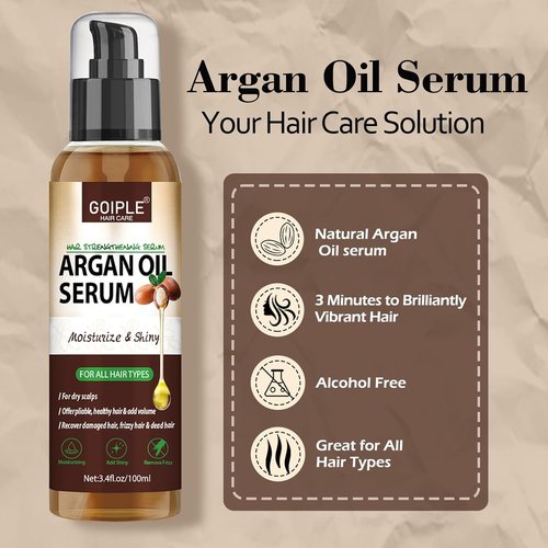 Argan Oil Hair Serum by Regine Switzerland - Moisturizing & Anti-Frizz Treatment for Dry, Damaged Hair | Heat Protectant & Nourishing Shine