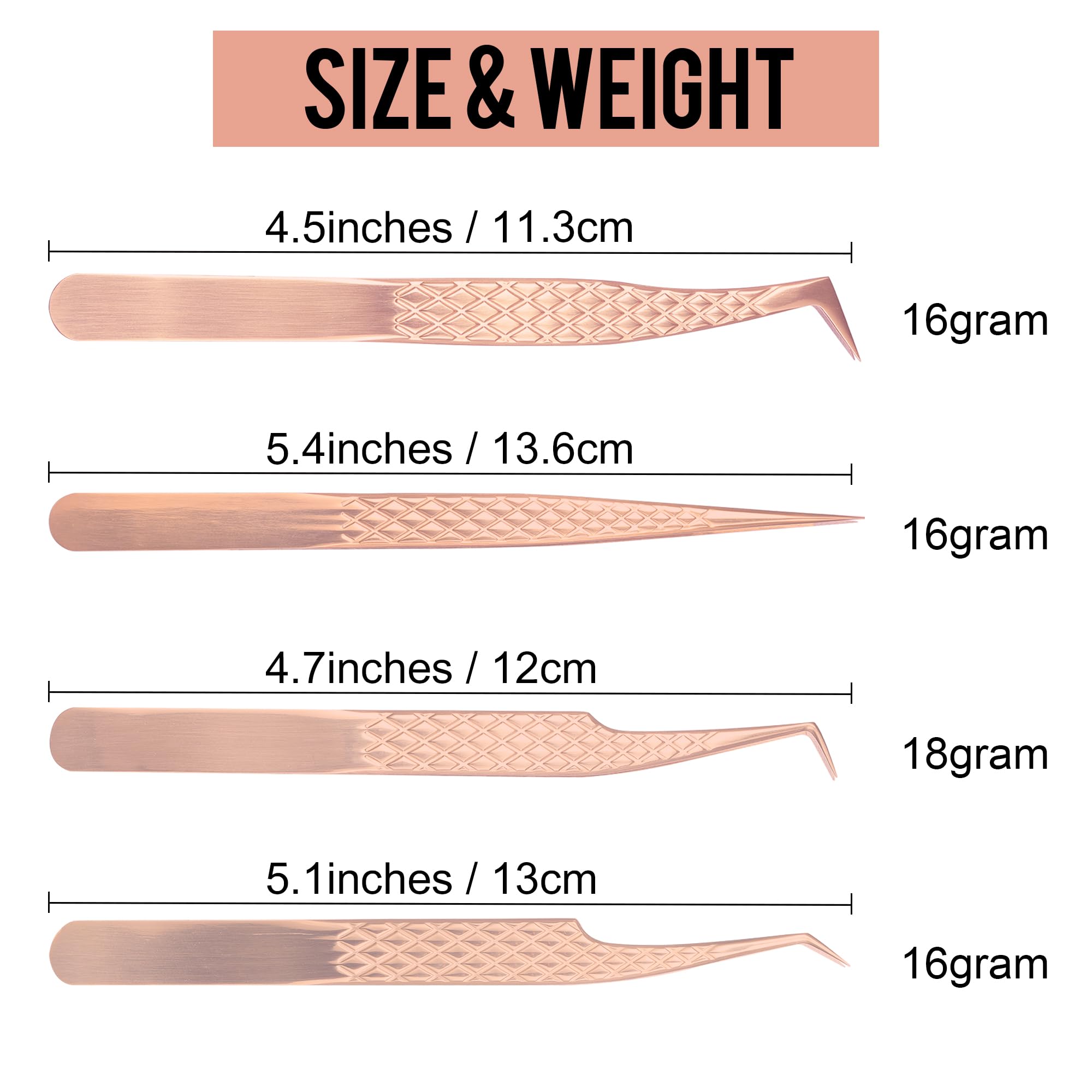 Fiber Tip Lash Tweezers For Eyelash Extension 4 Pcs Tweezers Professional Artist Tech Work Kit Tools,Best Volume Eyelash Lashes Extensions Precision Supplies Boot Volume 90 45 Degree(Black)