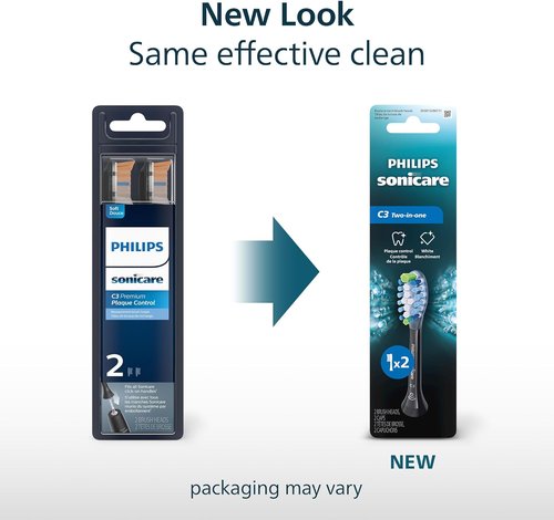 Philips Sonicare C3 Replacement Electric Toothbrush Heads - Black, 2 Pack, HX9042/95