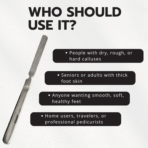Jaws Podiatry Callus Grater - Surgical Grade Stainless Steel for Efficient Callus Removal | Ergonomic Handle, Silver