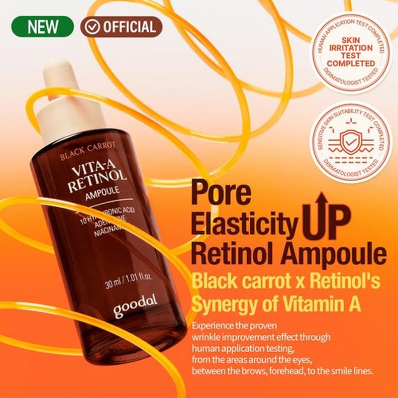 Goodal Black Carrot VITA-A Retinol Ampoule 30ml - Hydrating Facial Serum for Glowy Skin