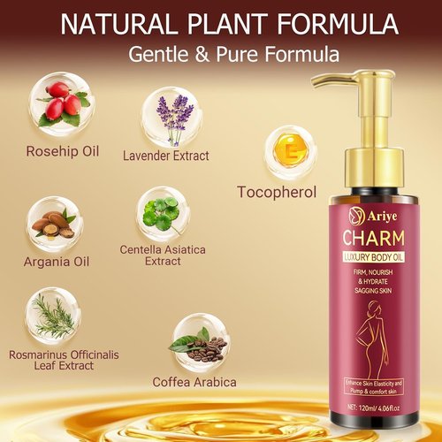 Glow-Remedy Body Firming Oil - Tightening & Hydrating Treatment for Arms, Legs & Stomach | 4.06 Oz