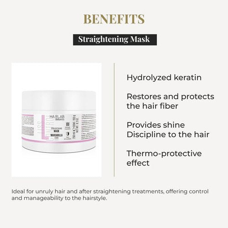 SALERM - Smoothing Hair Mask - Lisos Hair Lab - 250 ml - Perfect Smoothing for Unruly Hair - With Hydrolyzed Keratin and Coconut Oil - Heat Protector for Hair - Eliminates Frizz