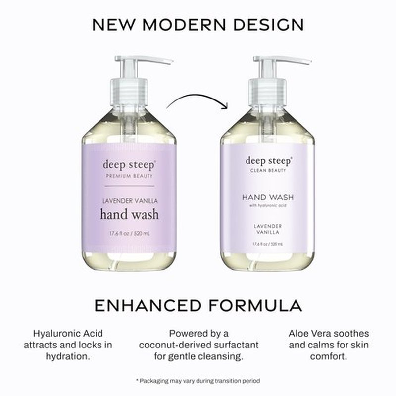 Deep Steep Liquid Hand Wash, 17.6 Ounces (Lavender Vanilla)