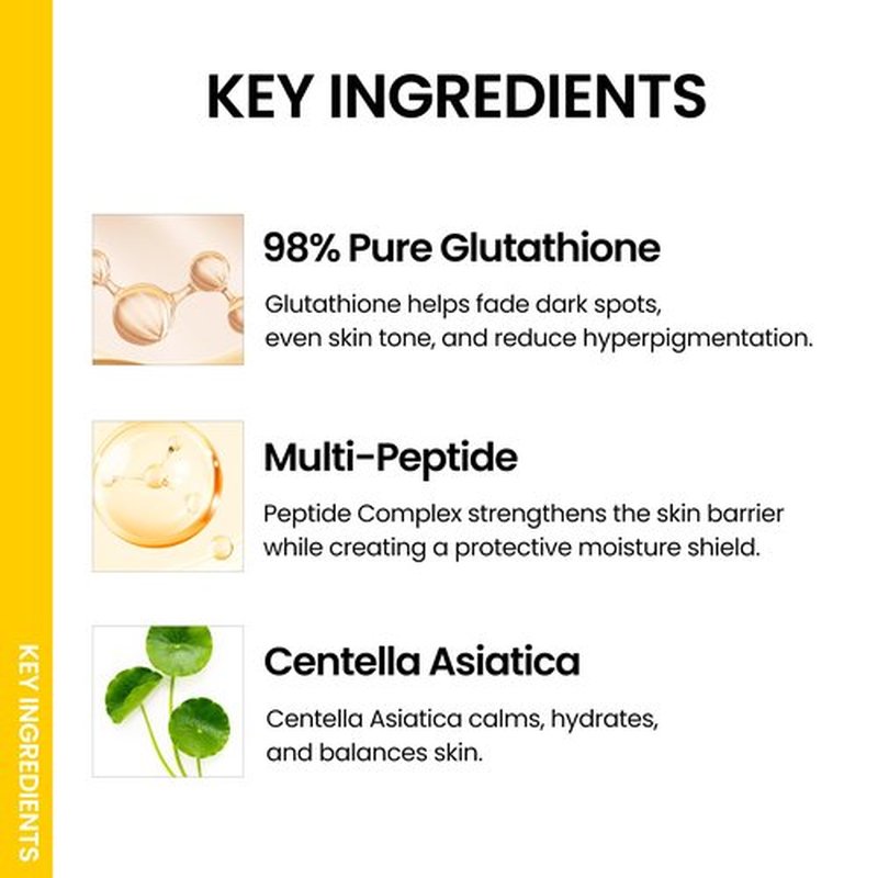 ONGREDIENTS Skin Barrier Glow Mist, Dual-Layer Facial Mist, 98% Pure Glutathione, Multi-Peptide, Centella, Ultra-Fine Spray, Cooling, Dry and Sensitive Skin, Korean Skin Care, 3.38 fl. oz. / 100ml