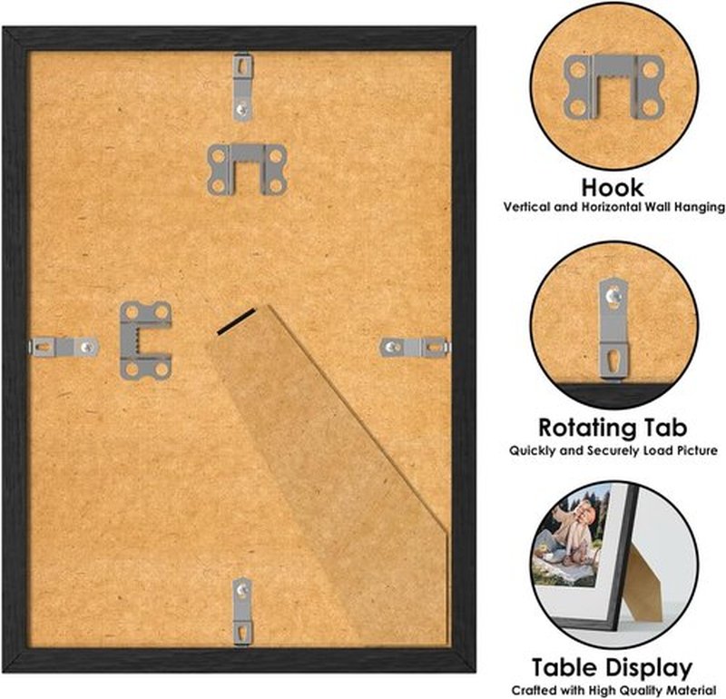 SonicPulse 8x10 Picture Frame - High Definition Plexiglass for Wall Gallery Display | Black, Horizontal & Vertical Formats