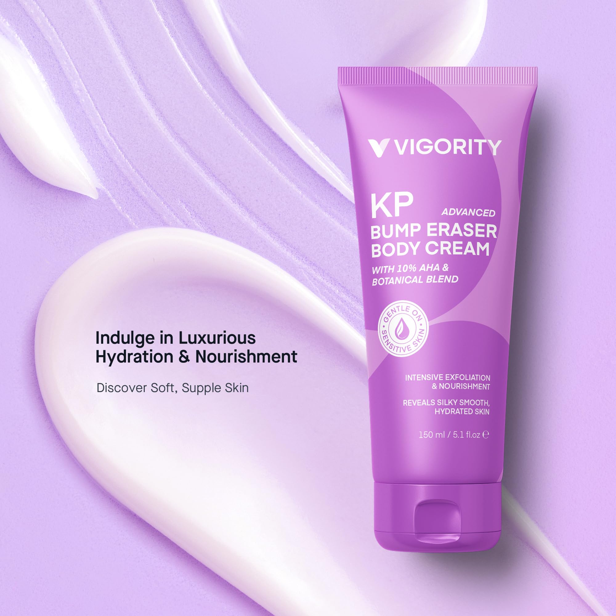 Vigority Keratosis Pilaris Treatment Cream with Lactic Acid – KP Body Bump Exfoliating Moisturizer for Rough, Bumpy, Dry & Flakey Skin, Strawberry Legs – 5.1 Oz