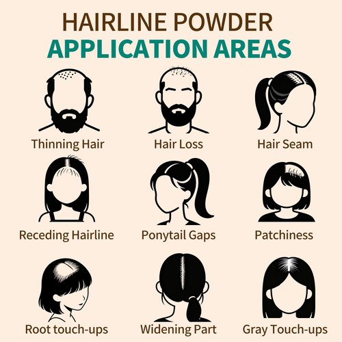 KIMUSE Hairline Powder, Root Touch Up Hair Color, Instantly Conceals Hair Loss, Bald Spot Thin Hair Powder with Dual-ended Hairline Brush for Women and Men, Transfer-proof & Sweat-proof