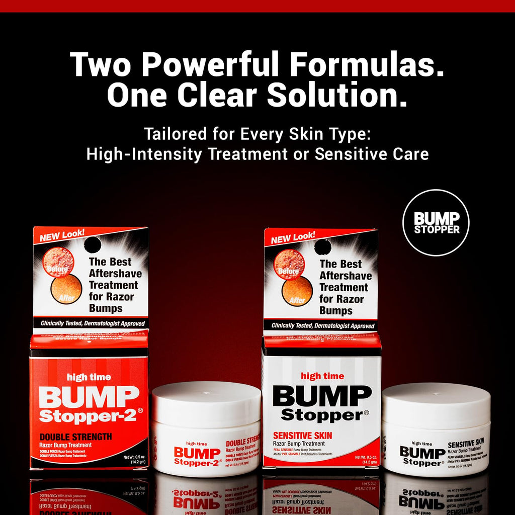 High Time Bump Stopper Sensitive Ingrown Hair Cream | Aftershave Lotion for Men and Women | Razor Bump Balm | 0.5 OZ (6 Pack)