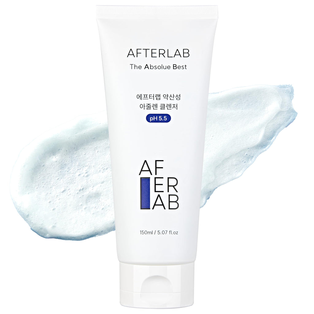AFTERLAB Hydrating Foam Cleanser pH 5.5 with Azulene, Mild Acidic Facial Cleanser for Sensitive & Breakout-Prone Skin, Gentle Daily Face Wash for Men & Women, 5.07 fl oz