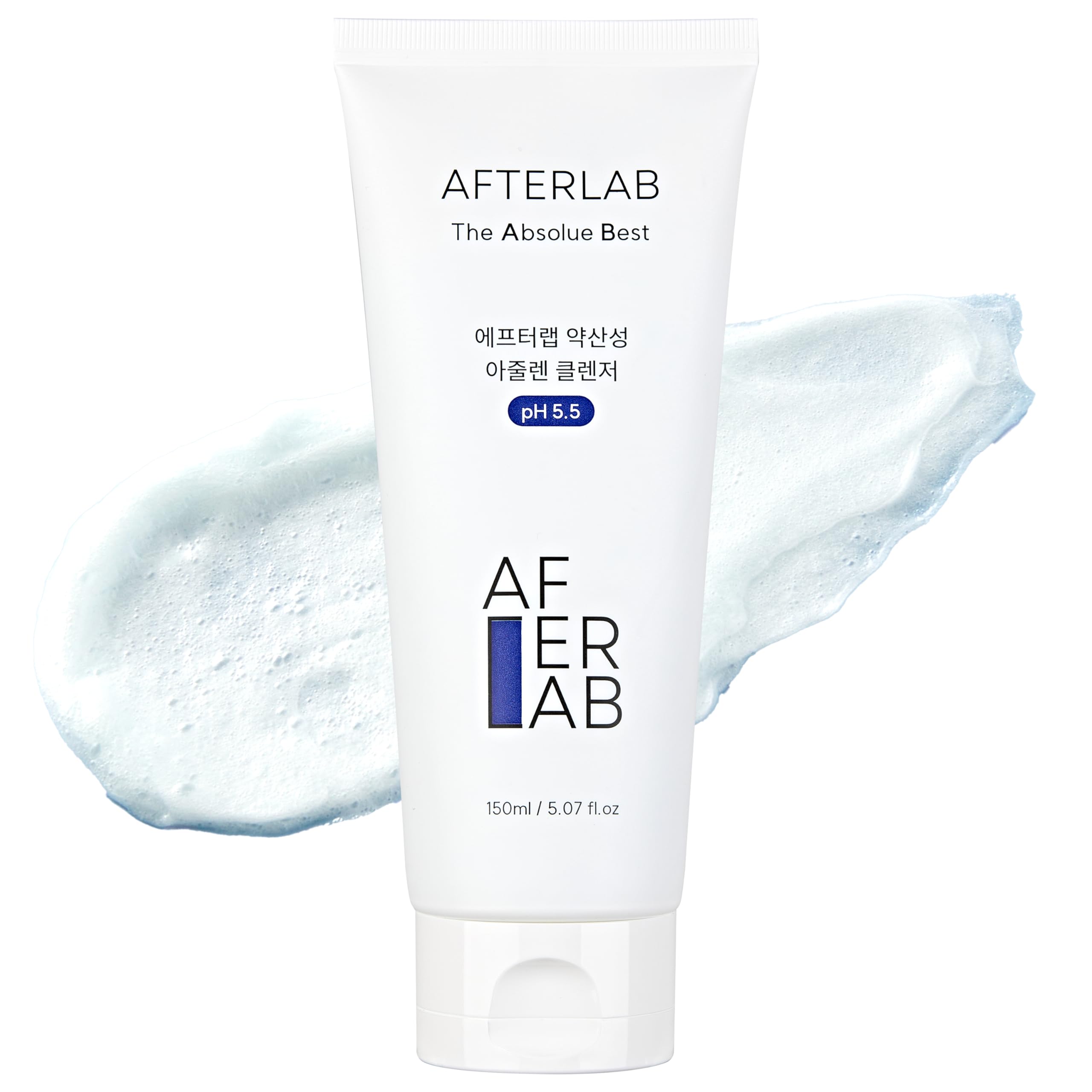 AFTERLAB Hydrating Foam Cleanser pH 5.5 with Azulene, Mild Acidic Facial Cleanser for Sensitive & Breakout-Prone Skin, Gentle Daily Face Wash for Men & Women, 5.07 fl oz