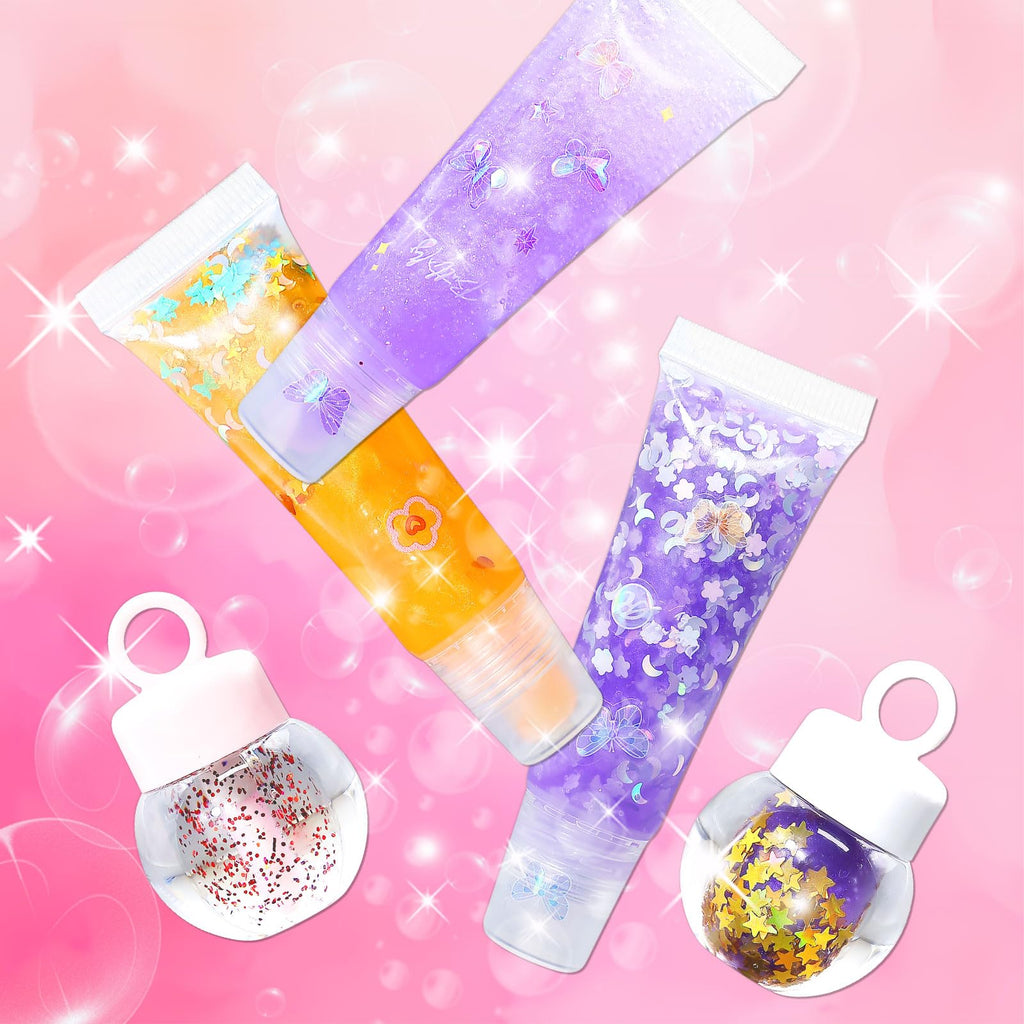 WhizToys 74PCS DIY Lip Gloss Making Kit，Make Your Own Lip Glosses Moisturizing DIY Lip Glaze Handmade Glittery Set for Teens Girls Women Makeup Lover Beginner Birthday Gift
