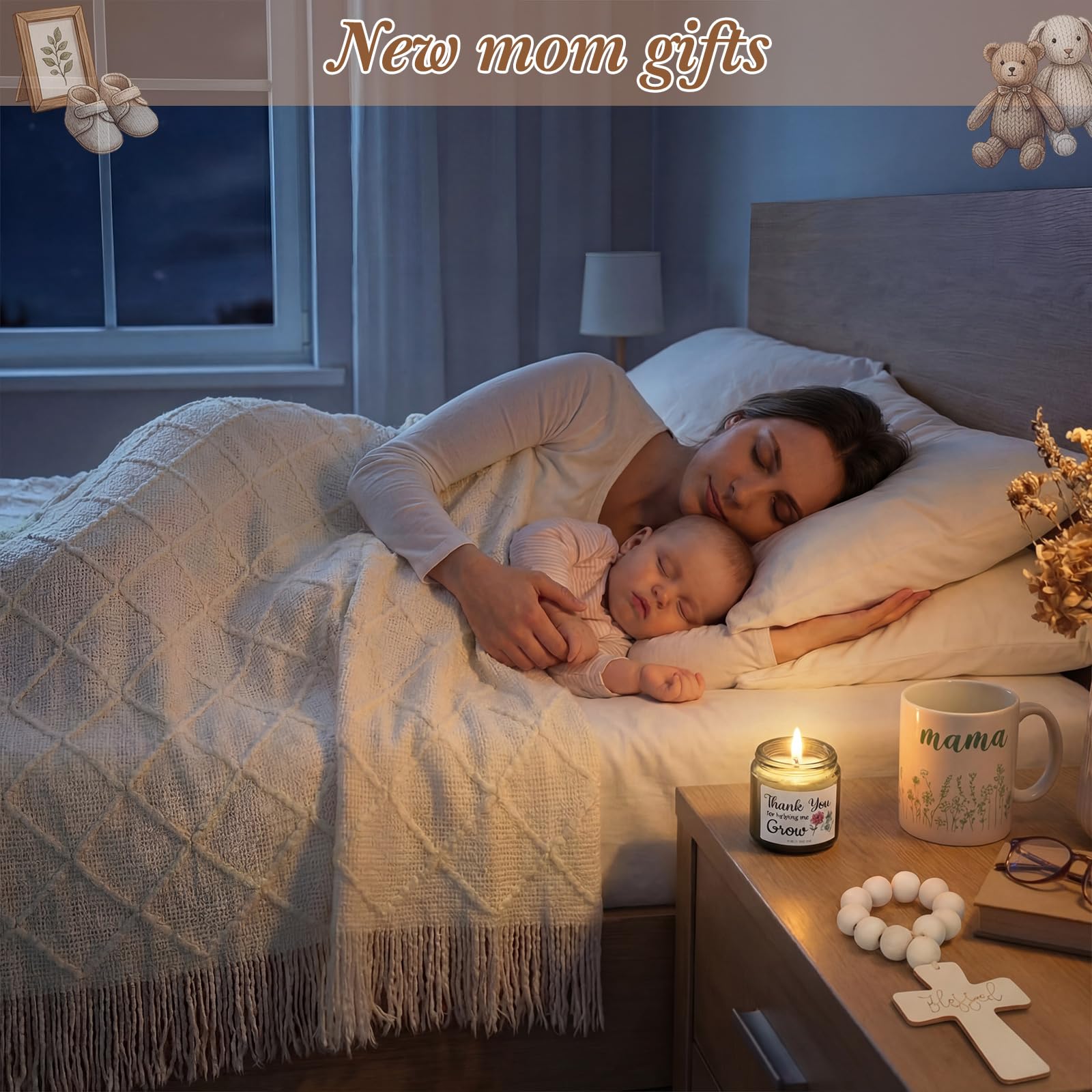 Ferrochef New Mom Care Package After Baby, New Mom Gifts Set Pregnancy Gift for Expecting Mommy with Blanket, Mama Mug for Moms to Be Baby Shower First Mothers Day Women Birthday Postpartum Essentials