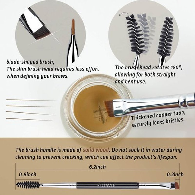 2 Pack Eyebrow Pomade Stamp & 4-Tip Liquid Eyebrow Pen Kit, Dual Brow Colors with Angled Spoolie Brush & PU Travel Pouch – Long-Lasting, Waterproof, Natural Look (Dark Brown + Chocolate)