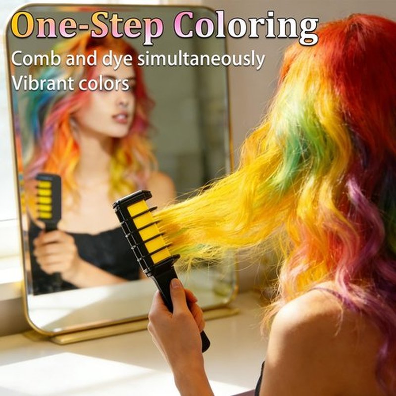 10 Colors Shiny Hair Dye Powder Set - Washable Temporary Hair Color Comb for girls with Brush Applicator, Quick Drying, Perfect for Parties & Events(10 Colors)