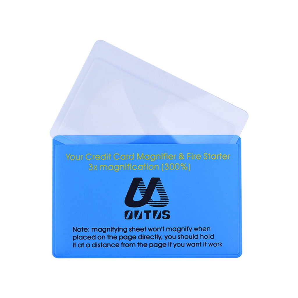 Outus 4 Pack Wallet Magnifier Cards, 3X Pocket Credit Card Size Magnifying Glass, Portable Fresnel Lens for Reading Small Print, Maps, Books, Wallet
