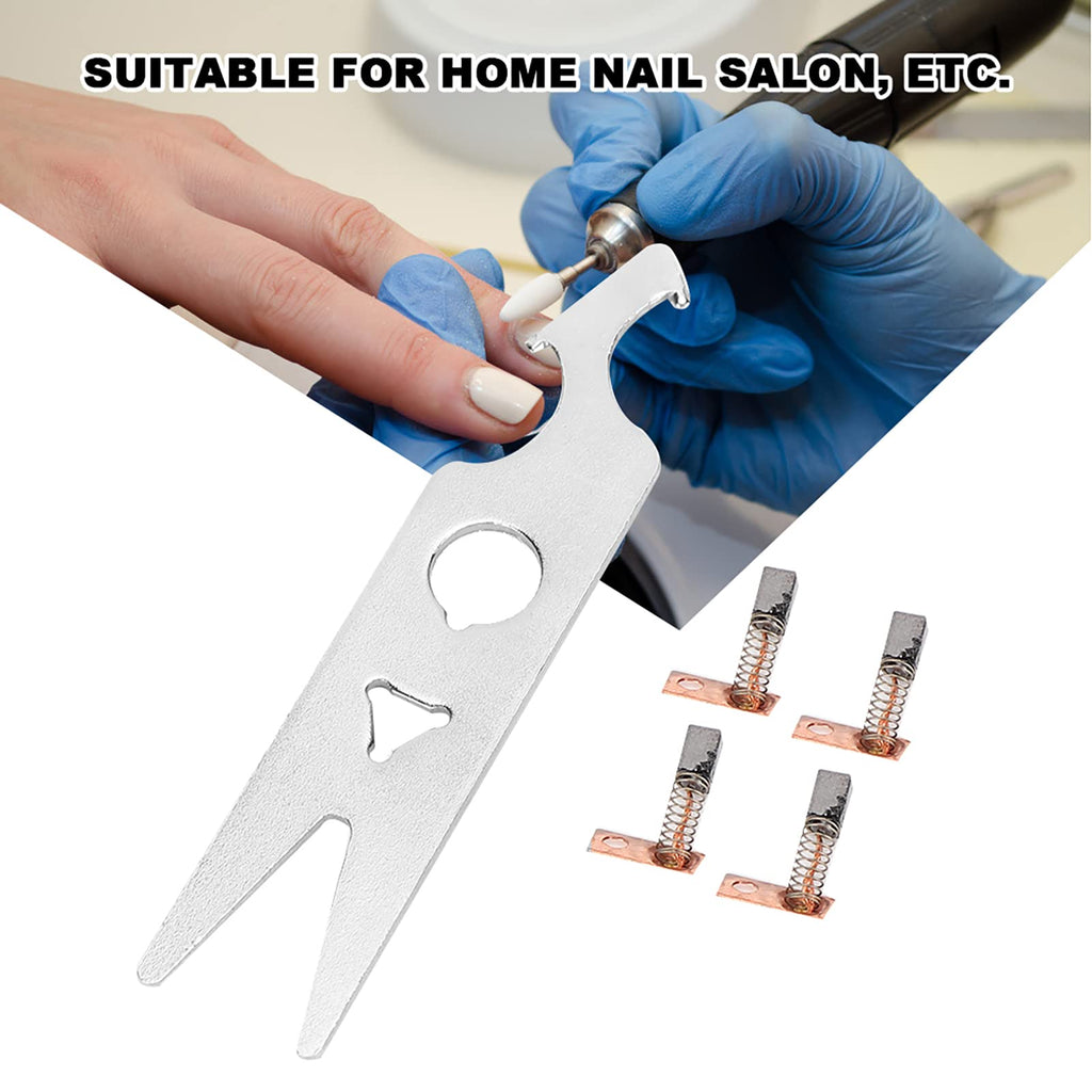 Cunyuer 2 Pairs Carbon Brush Wrench Set, Nail Drill Handpiece Accessory, Nail Drill Carbon Brush Wrench Set Replacement Part Manicure Carbon Brush