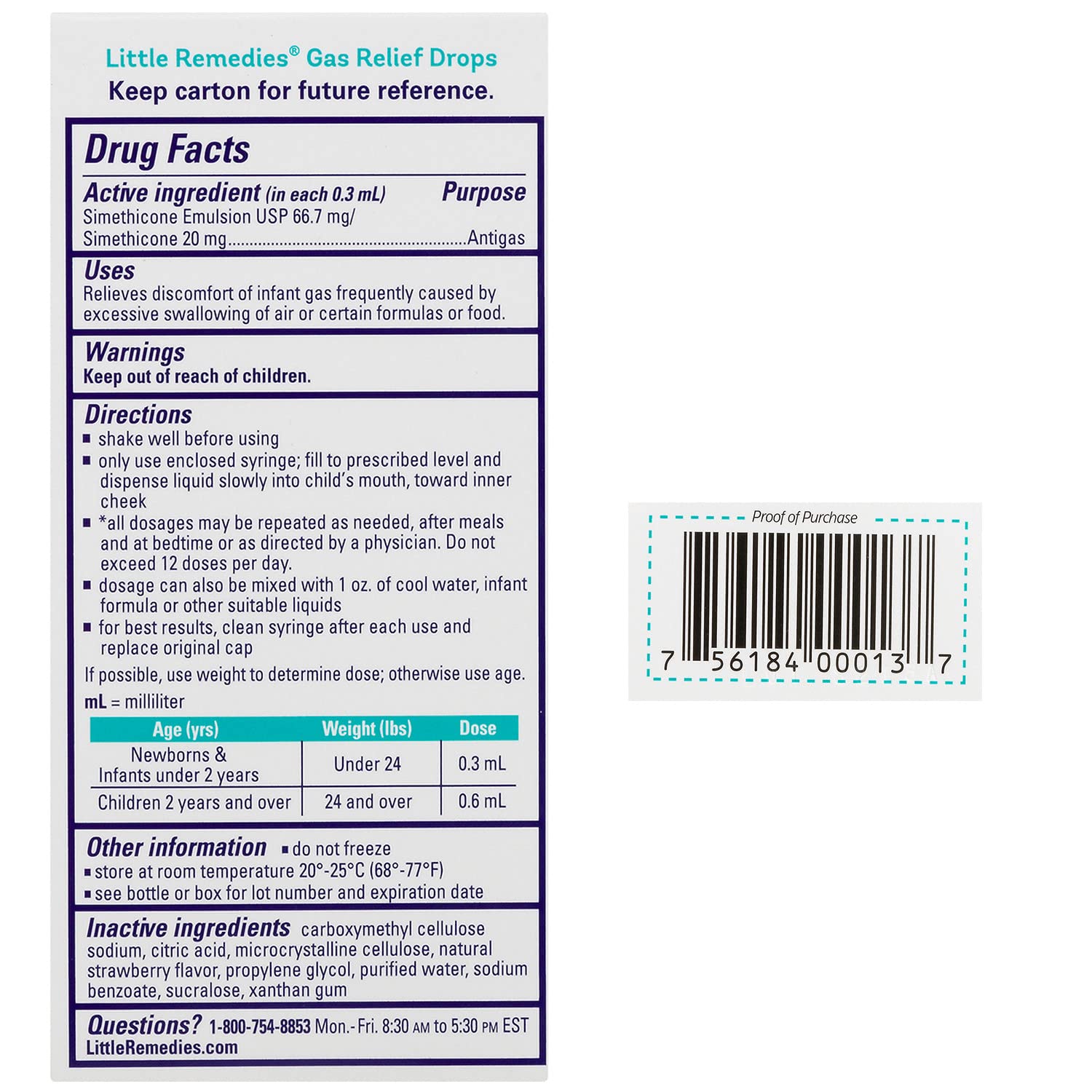 Little Remedies Newborn Gas Relief Drops, Relieves Discomfort From Gas, Baby Medicine with No Artificial Flavors or Dyes, Natural Berry Flavor, 1 Fl Oz