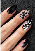 JMEOWIO Gel Nail Stickers Halloween Black White Cute Ghost Semi Cured Gel Nail Strips Wraps UV/LED Nails Art Design Decoration Accessories