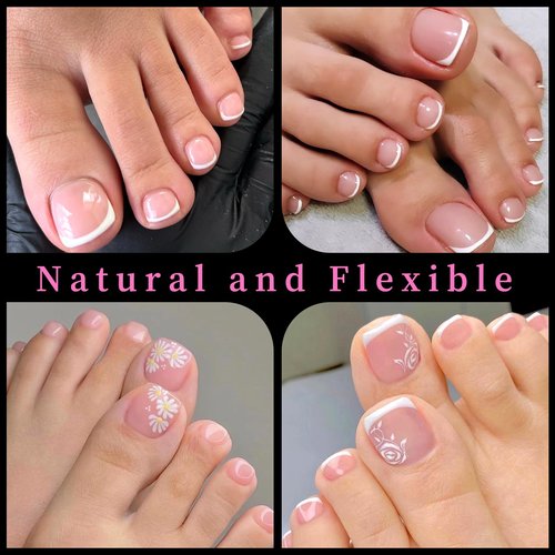 AddFavor Toe Nail Tips 420pcs Soft Gel Toe Nail Tips Matte Short Fake Toenail Tips Square Fake Toe Nails for Toe Nail Extensions Women Toe Press on Toenails DIY Salon, 15 Sizes Short Toe Tips