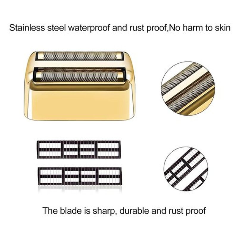 BaBylissPRO Replacement Foil & Cutters - 3 Pack for Barberology Double Foil Shaver | Gold