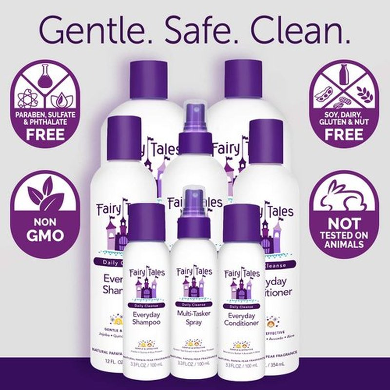 Fairy Tales Daily Cleanse Kids Shampoo - Gentle, Tangle-Free, Moisturizing Formula | Paraben-Free, 12 oz.