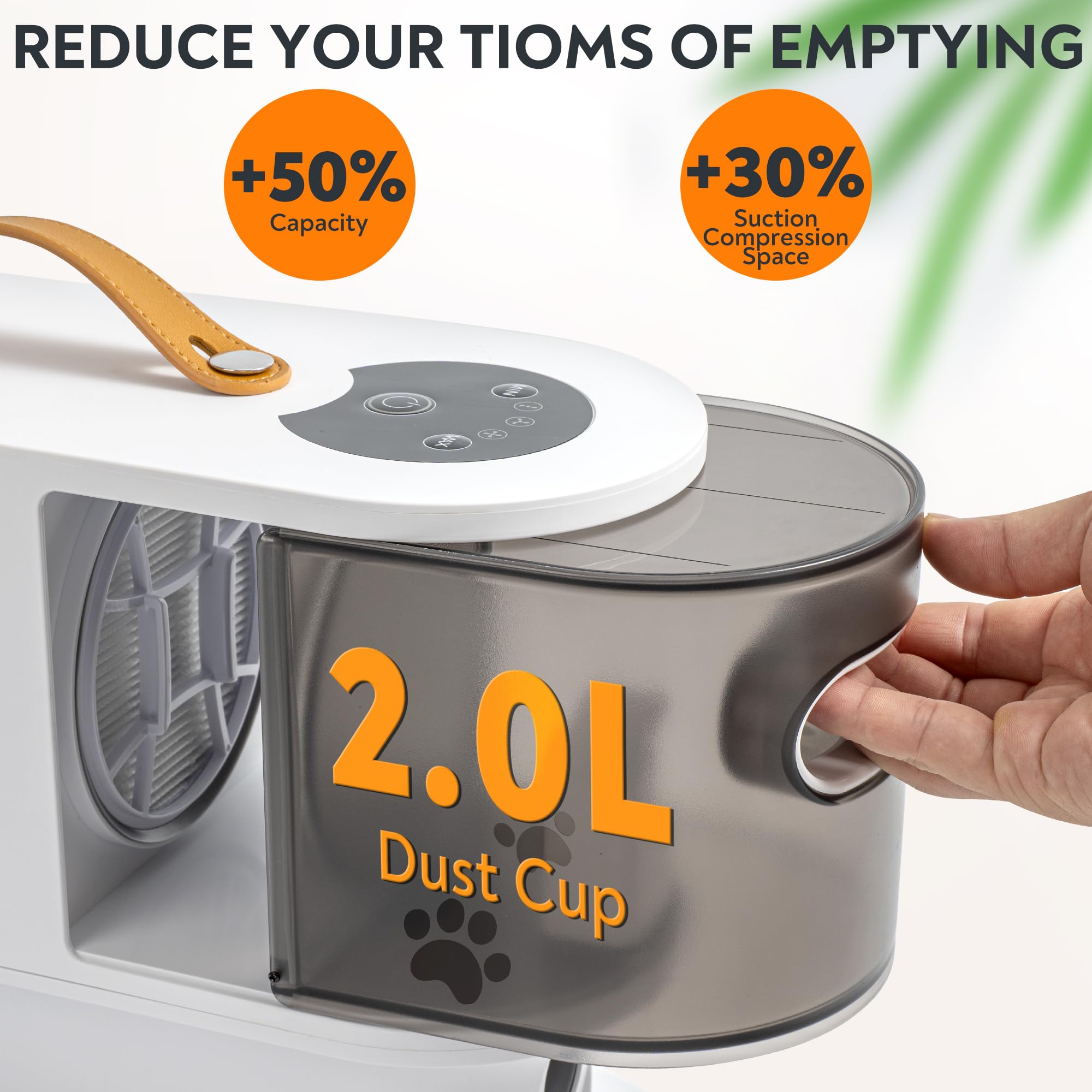 ExcegBot Pet Grooming Vacuum for Dogs & Cats, 12kPa Strong Suction, ≤50dB Quiet, 2L Dust Cup, 5-in-1 Grooming Kit with Ceramic Clippers, 6 Guide Combs, Vacuum for Shedding & Long-Haired Breeds