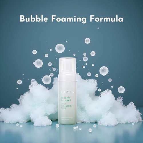 LAVIEN Perfect Balance Daily Cleansing Foam - Gentle Face Wash & Makeup Remover for All Skin Types | 5.97 Fl Oz (150ml)